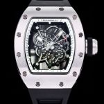 RICHARD MILLE Skeleton Watch Price RM055 Silver stainless steel case Diameter 50mm watch